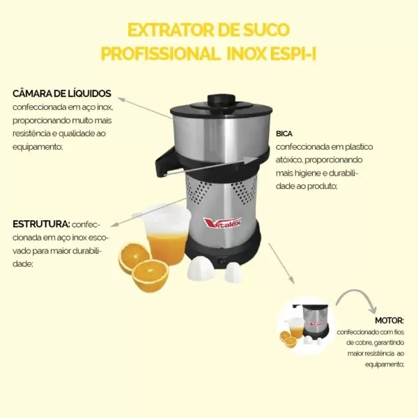 Extrator De Suco Industrial Inox Pequeno - VITALEX - Image 4